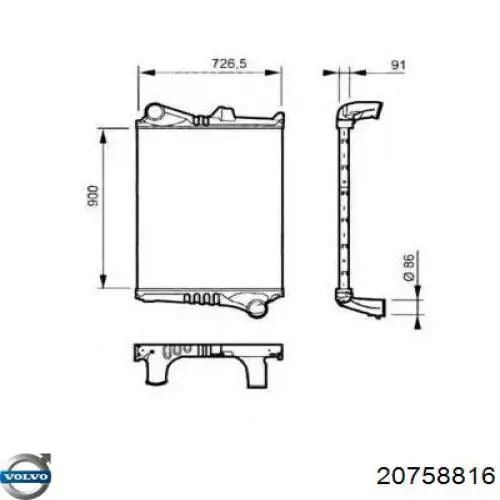 Интеркулер 20758816 Volvo