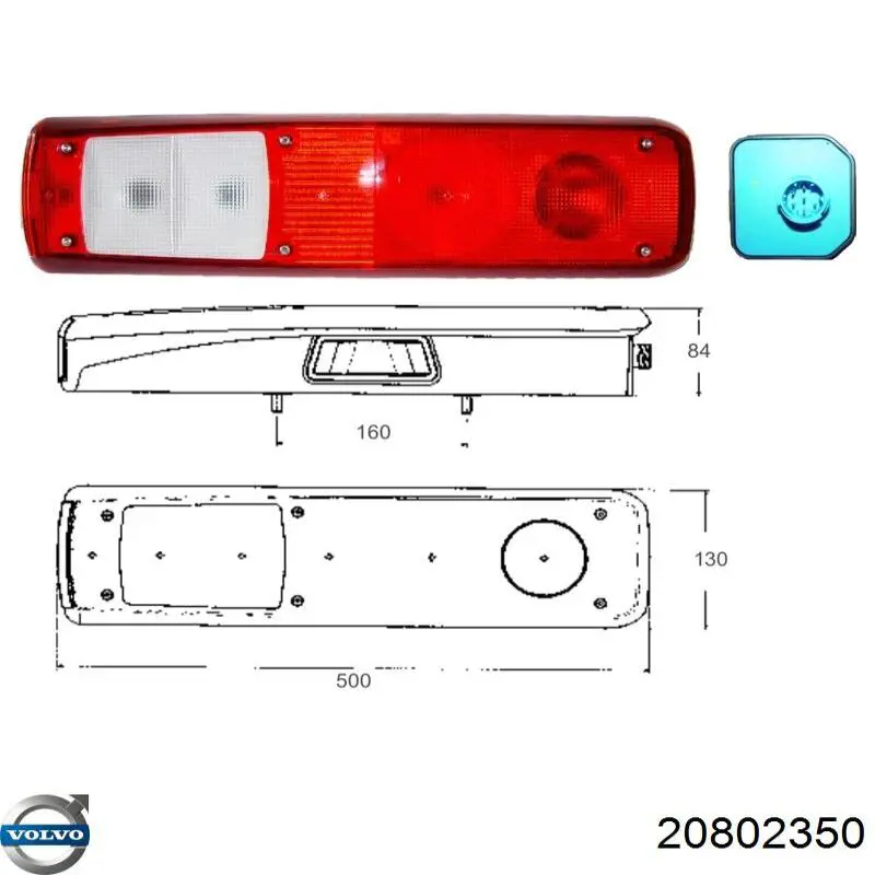 Фонарь задний правый 20802350 Volvo