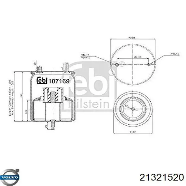 Рессора пневматической подвески Febi 107169 цена, от 154.12 USD