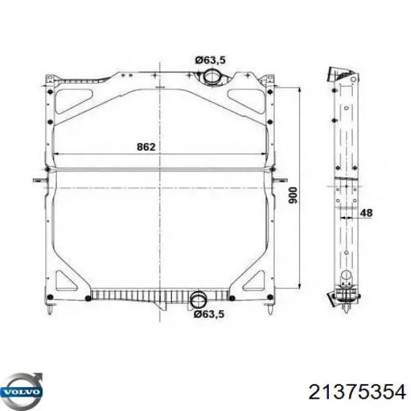 Радиатор 21375354 Volvo