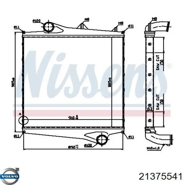 Интеркулер 21375541 Volvo