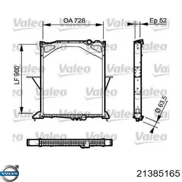 Радиатор 21385165 Volvo