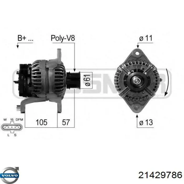 Подшипник стартера 21429786 Volvo
