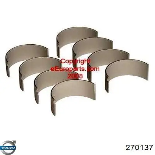 Вкладыши коленвала, шатунные, комплект, 1-й ремонт (+0,25) Volvo 270137 цена, от 80.70 USD