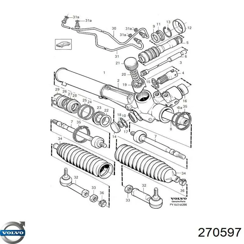 Пыльник рулевого механизма (рейки) на Volvo 940 944