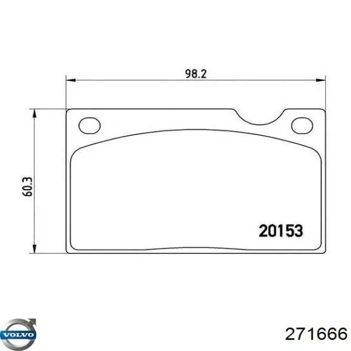 Передние тормозные колодки 271666 Volvo