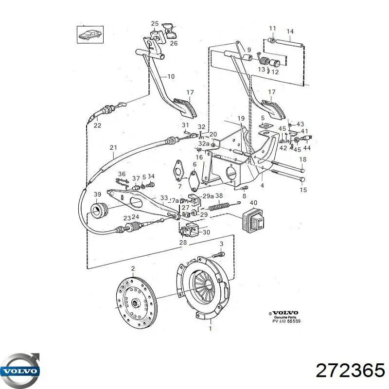 Трос сцепления 272365 Volvo