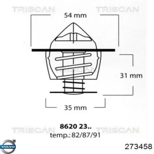 Купить 273458 Volvo Автомобильный термостат
