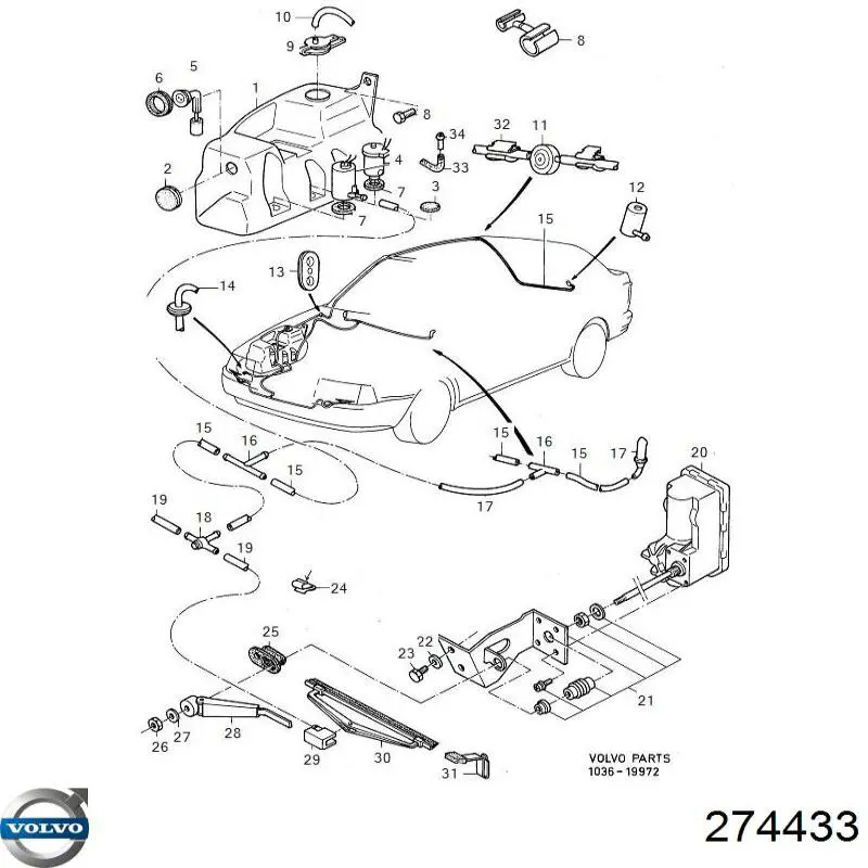 Купить 274433 Volvo Щетка-дворник стекла фары