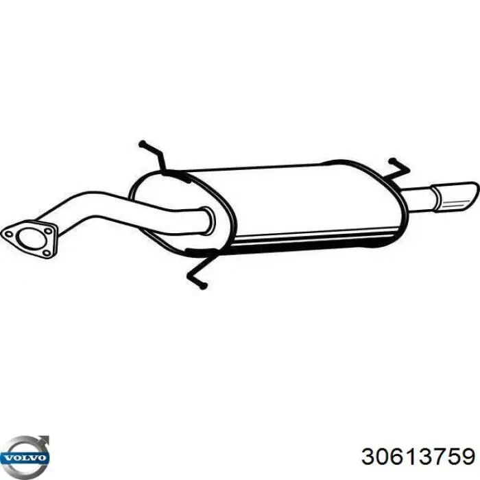 30613759 Volvo глушитель, задняя часть