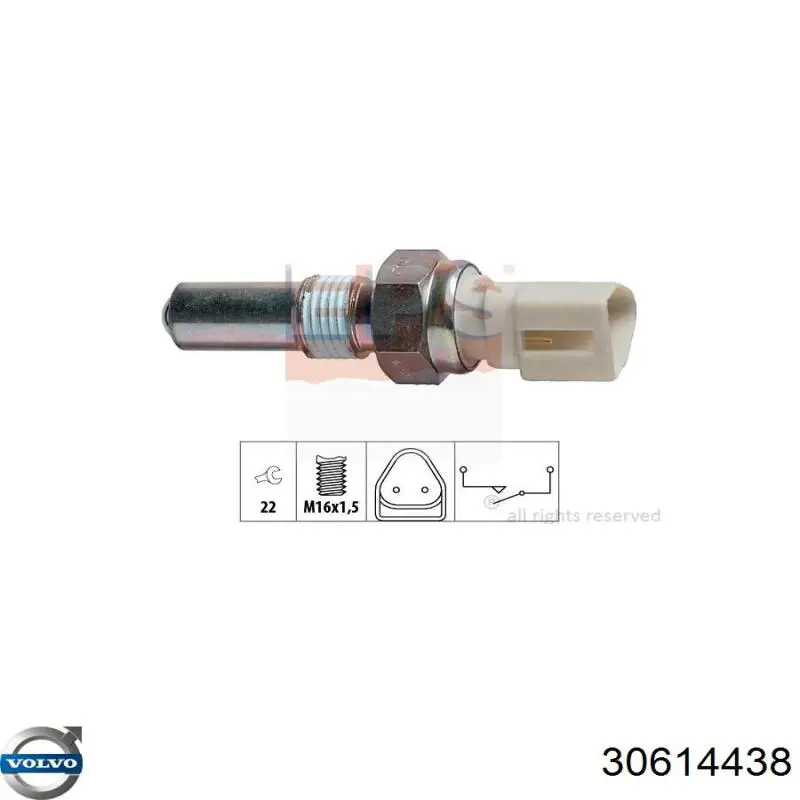 Включатель фонарей заднего хода Volvo 30614438 цена, от 8.16 USD