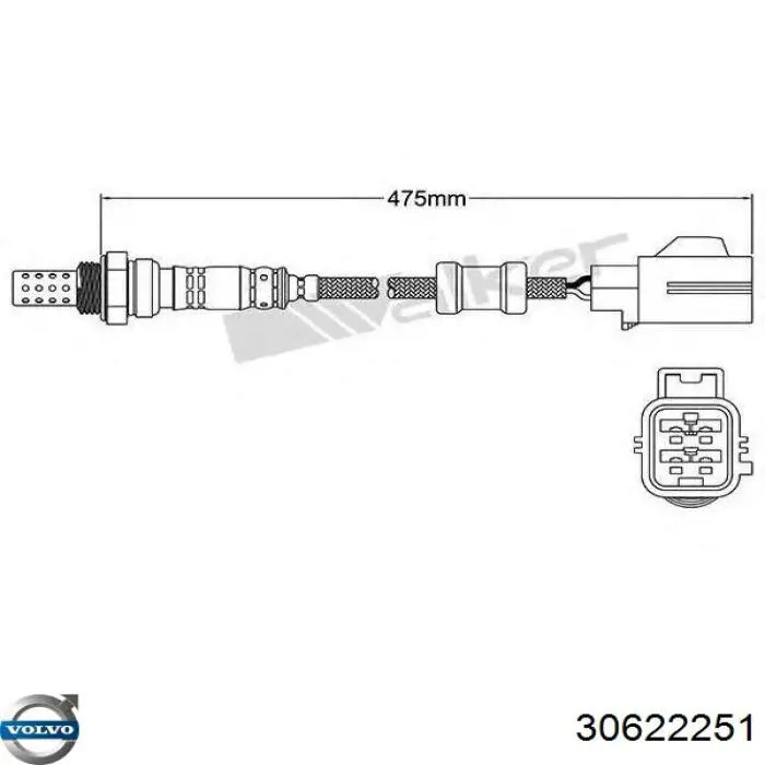 Лямбдазонд, датчик кислорода после катализатора Volvo 30622251 цена, от 47.41 USD