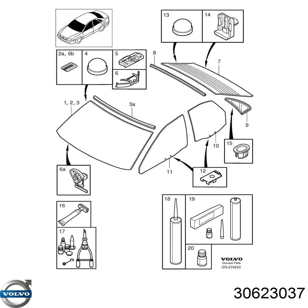 Купить 30652168 Volvo Ветровое стекло