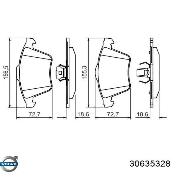 30635328 Volvo Колодки передние