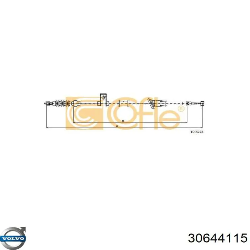 30644115 Volvo Трос ручного тормоза