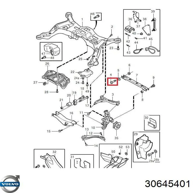 Сайлентблок заднего кулака Volvo 30645401 цена, от 8.37 USD