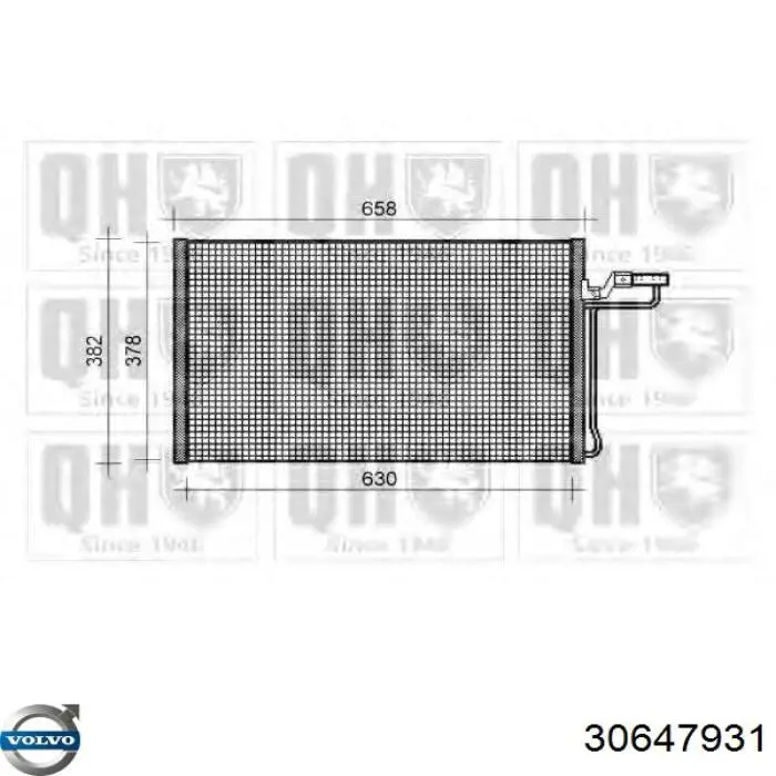Радиатор охлаждения кондиционера Volvo 30647931