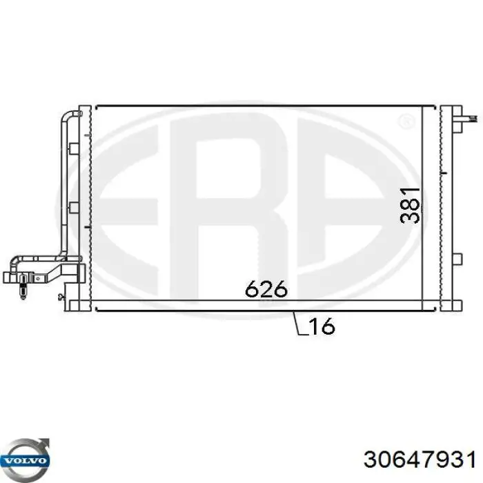 Радиатор кондиционера 30647931 Volvo