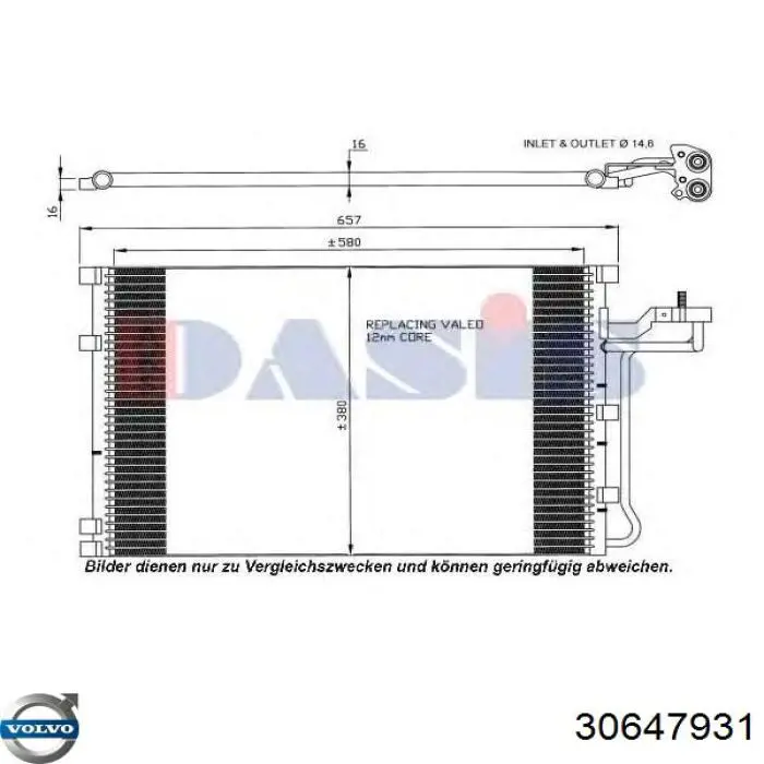 Купить 30647931 Volvo Радиатор системы охлаждения кондиционера
