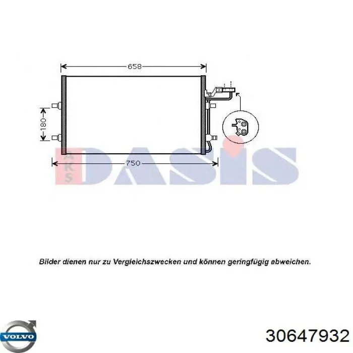 Купить 30647932 Volvo Радиатор системы охлаждения кондиционера