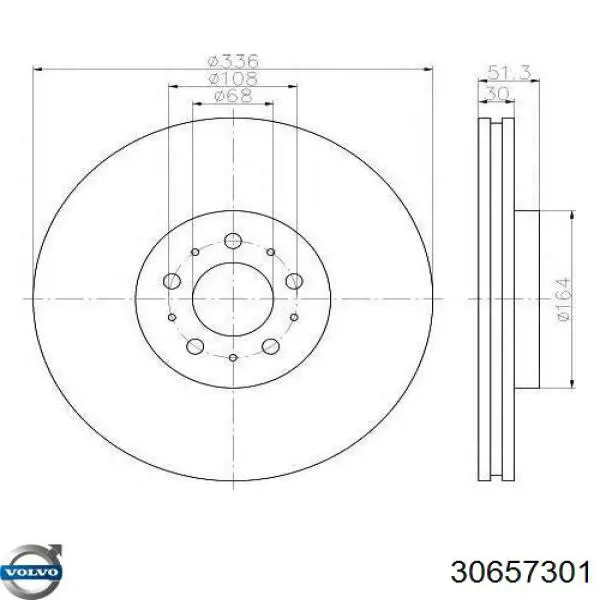 30657301 Volvo disco do freio dianteiro