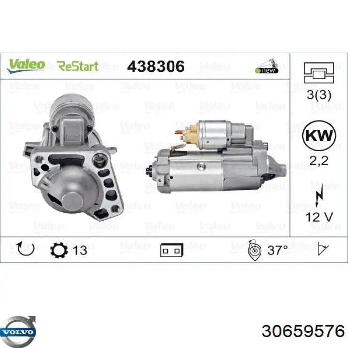 30659576 Volvo Стартер автомобиля
