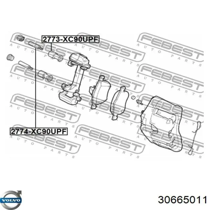 30665011 Volvo guia de suporte traseiro