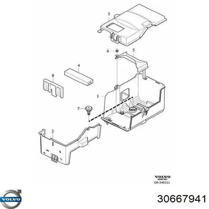 30667941 Volvo Подставка аккумулятора