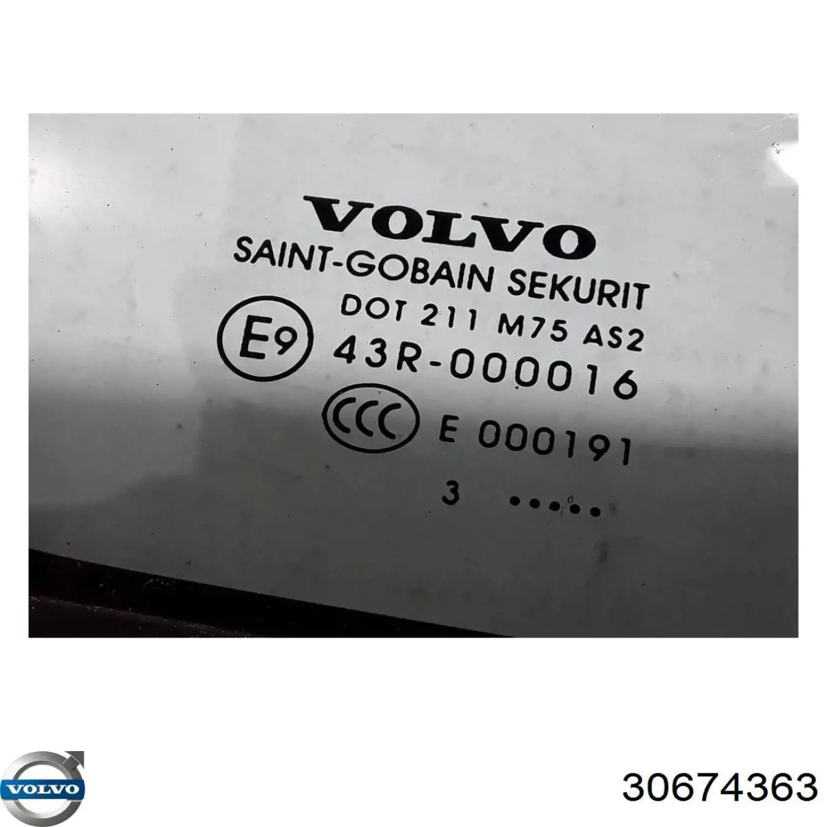 Форточка двери треугольник, задней, левой Volvo 30634634