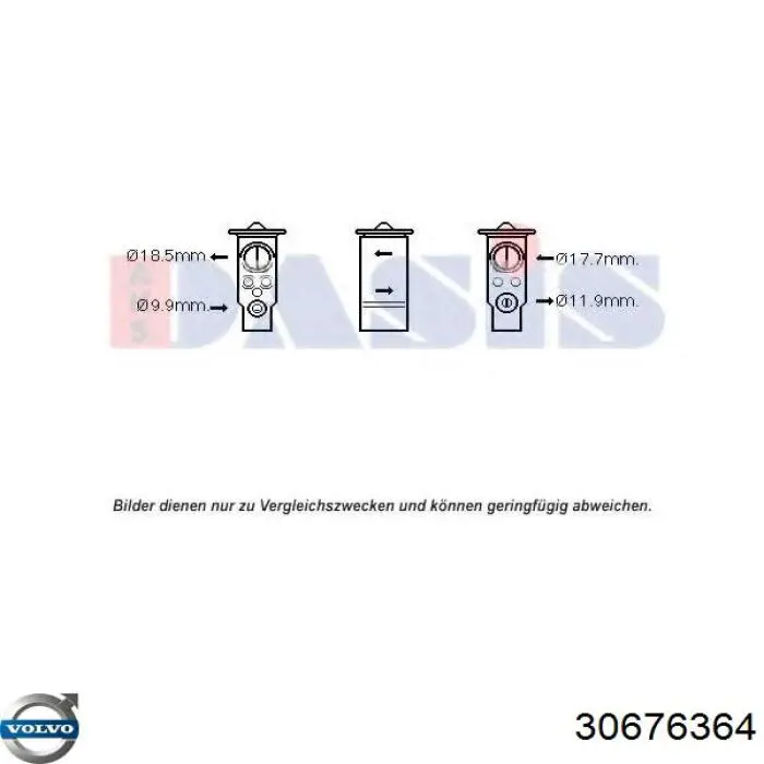 Клапан расширительный Volvo 30676364 цена, от 30.33 USD