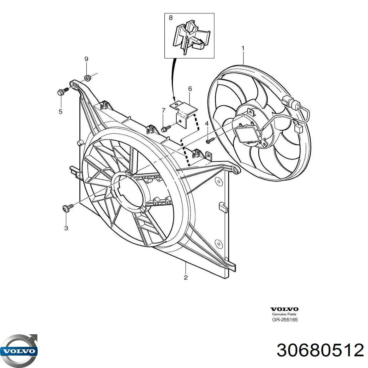 Крыльчатка радиатора охлаждения 30680512 Volvo