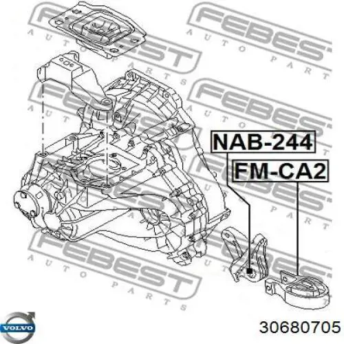 Задняя опора двигателя 30680705 Volvo