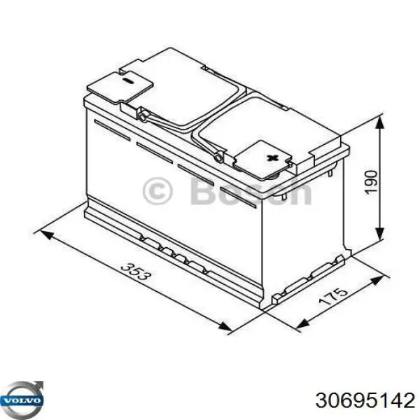 Аккумулятор 30695142 Volvo