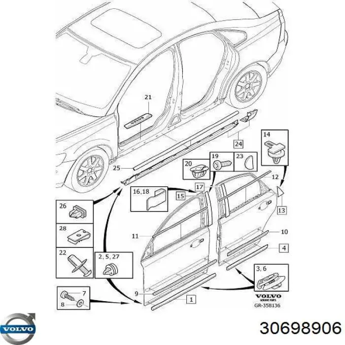  Volvo 30698906 цена, от 86.30 USD