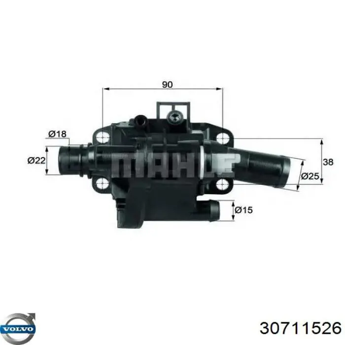 Кожух термостата Volvo 30711526 цена, от 14.03 USD