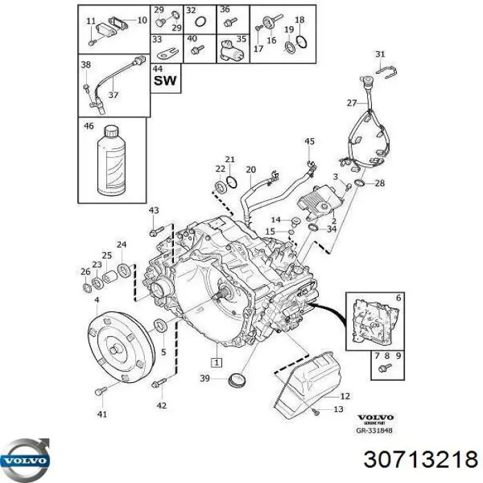 30713218 Volvo Пробка поддона АКПП
