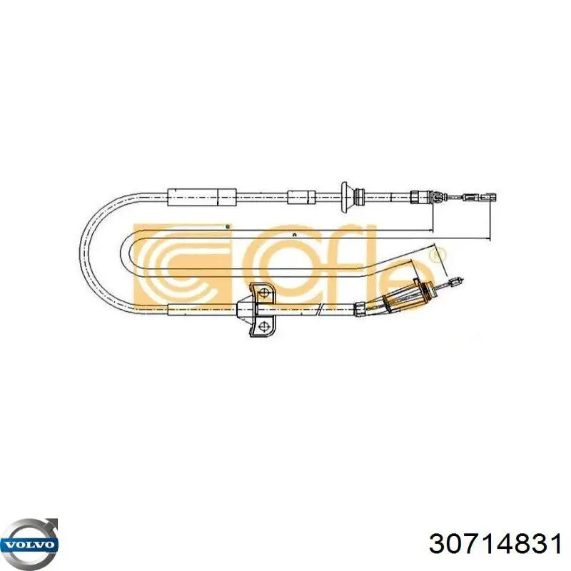 Задний трос ручника 30714831 Volvo