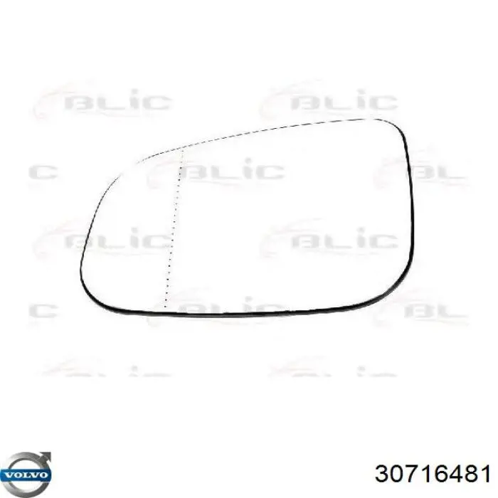 Купить 30716481 Volvo Стекло зеркала заднего вида, левого