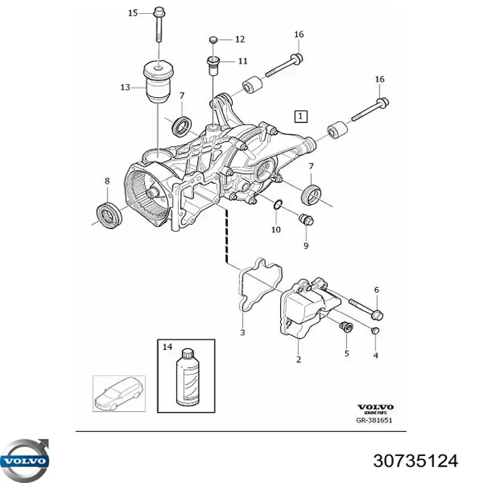 Купить 30735124 Volvo Сальник редуктора заднего моста