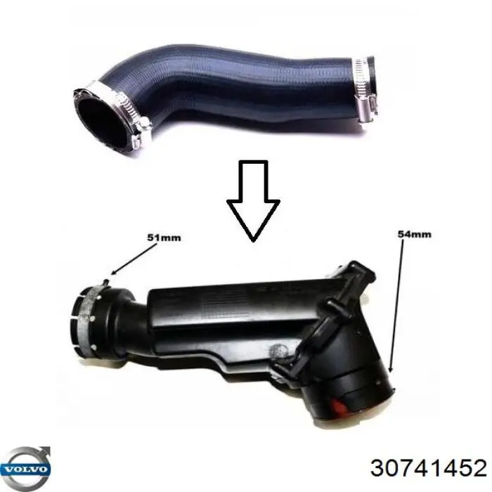Шланг/патрубок интеркуллера Volvo 30741452 цена, от 126.10 USD