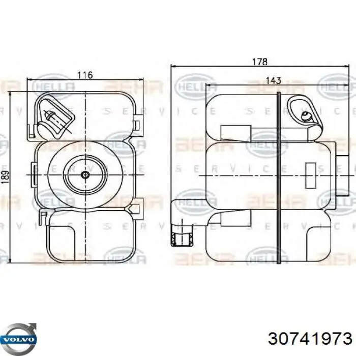 Compre 30741973 Volvo Tanque de expansão do sistema de esfriamento