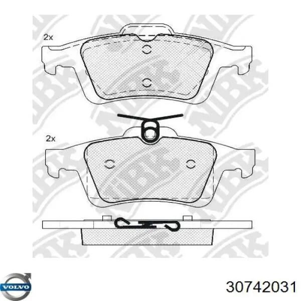Купить 30742031 Volvo Колодки тормозные задние, дисковые