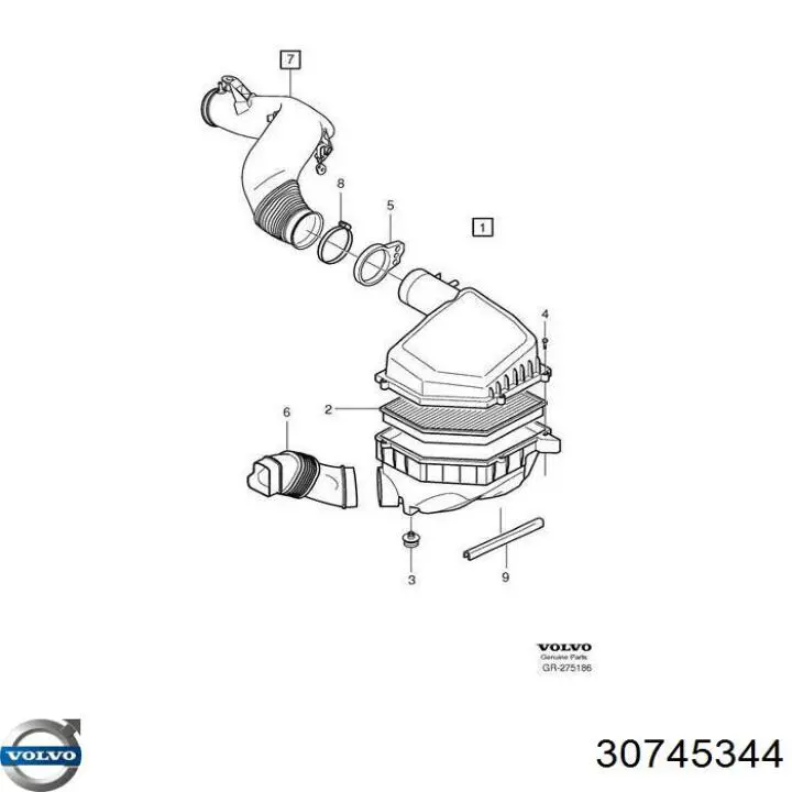 Купить 30745344 Volvo Автомобильный фильтр воздуха