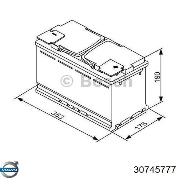 30745777 Volvo Аккумуляторная батарея