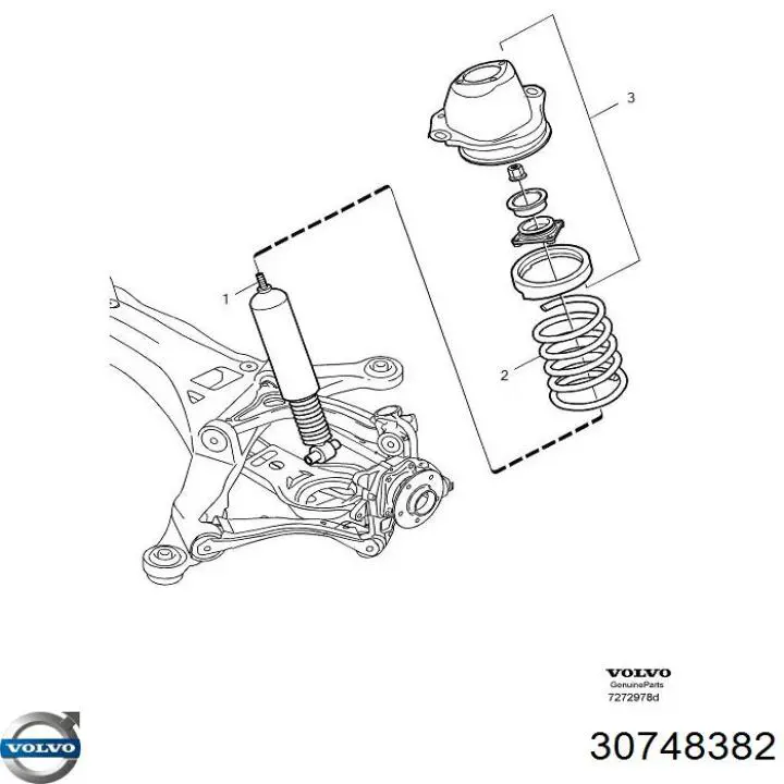 Задняя пружина 30748382 Volvo