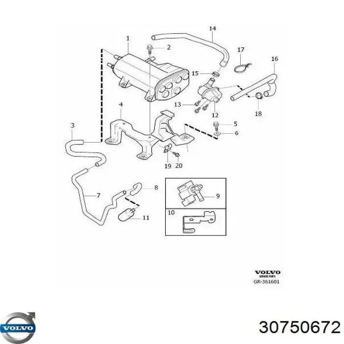 Купить 30750672 Volvo Клапан адсорбера паров топлива