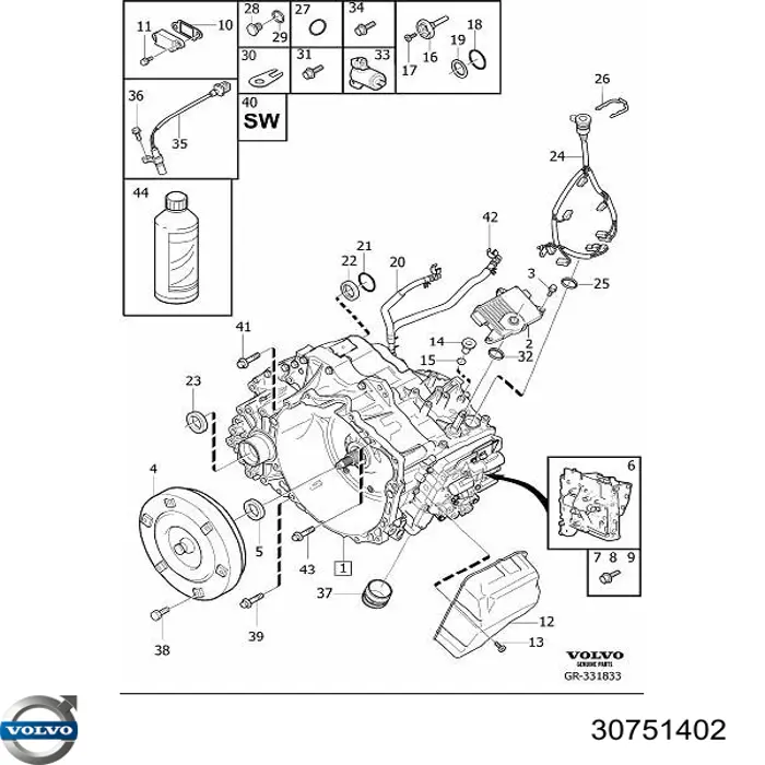 Сальник полуоси переднего моста правой Volvo 30751402 цена, от 54.92 USD