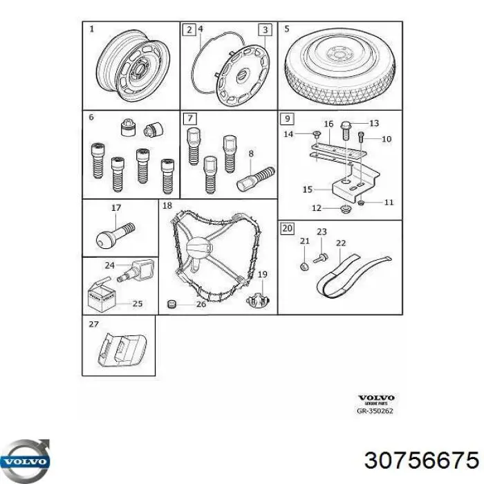 Болт колесный  Volvo 30756675 цена, от 3.47 USD