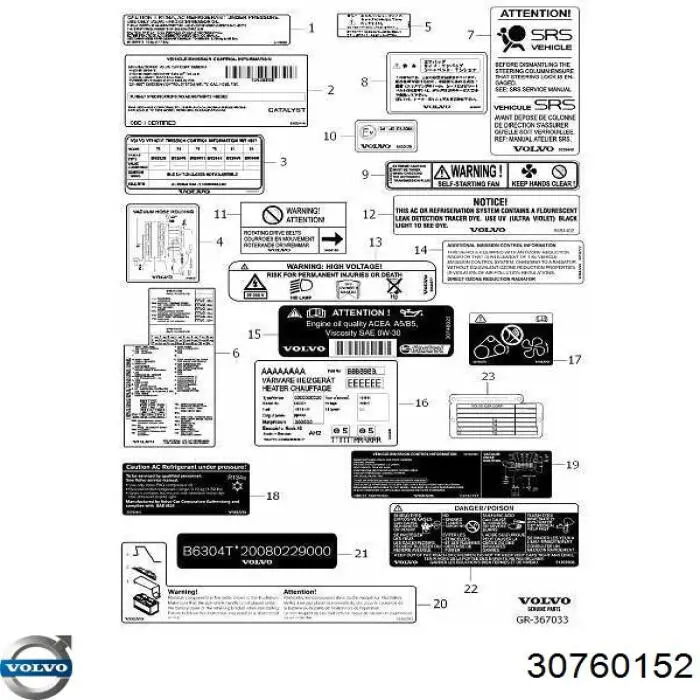  Volvo 30760152 цена, от 31.82 USD