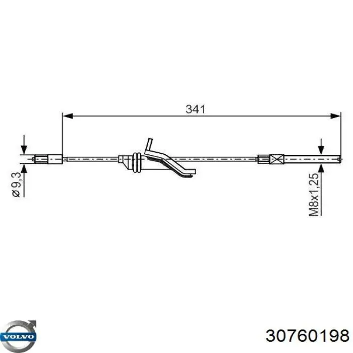 Купить 30760198 Volvo Передний трос ручника